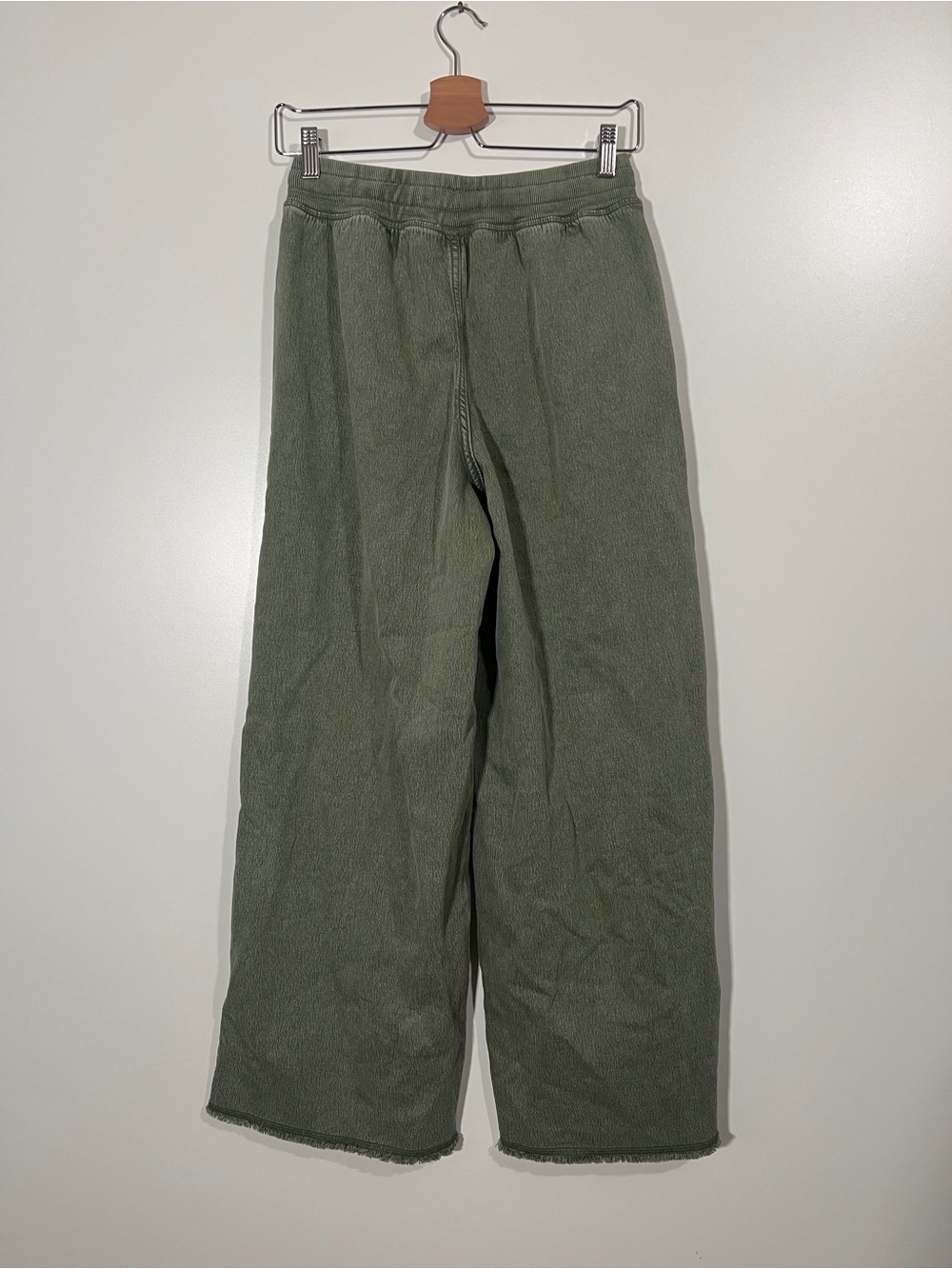 Aerie Wide Leg Pants in Olive Green Tie Waist Size XS Pockets - Picture 5 of 10